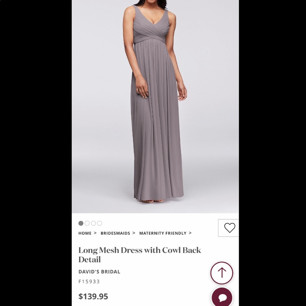 David’s Long Mesh Dress Cowl Back (Portobello)